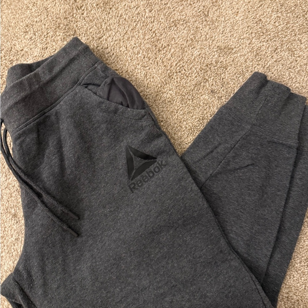 Reebok Charcoal Gray Logo Joggers